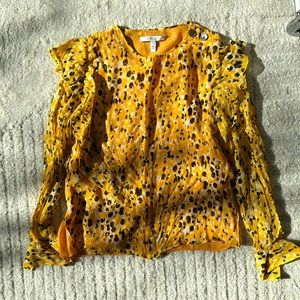 Derek L 10 Crosby Yellow Print Blouse